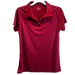 Women's Silky Smooth Short Sleeve Polo Shirt, Burgundy Size S